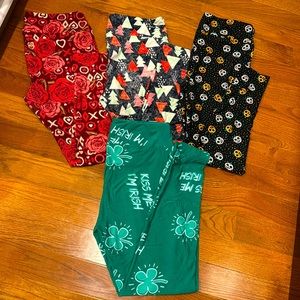 LuLaRoe Holiday leggings Halloween, Christmas, Valentines, St. Patrick’s size TC